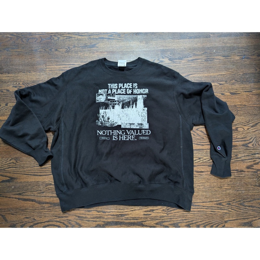 Champion Reverse Weave Men's Crewneck Sweatshirt Size 2xl Kyle Hill Black